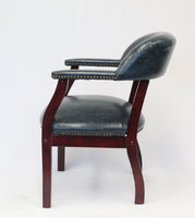 Boss Captain’s guest, accent or dining chair in Blue Vinyl