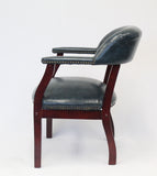 Boss Captain’s guest, accent or dining chair in Blue Vinyl