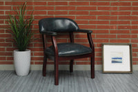 Boss Captain’s guest, accent or dining chair in Blue Vinyl
