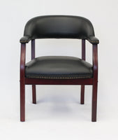 Boss Captain’s guest, accent or dining chair in Black Caressoft Vinyl W/Casters