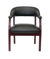 Boss Captain’s guest, accent or dining chair in Black Caressoft Vinyl W/Casters