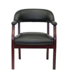 Boss Captain’s guest, accent or dining chair in Black Caressoft Vinyl W/Casters