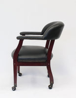 Boss Captain’s guest, accent or dining chair in Black Caressoft Vinyl W/ Casters