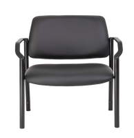 Boss Office Products Big and Tall Antimicrobial Vinyl Guest Chair, Black