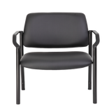 Boss Office Products Big and Tall Antimicrobial Vinyl Guest Chair, Black