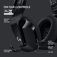 Logitech G733 LIGHTSPEED Wireless RGB Gaming Headset w/ Suspension Headband On Ear Controls, Memory Foam Ear Pads - Black