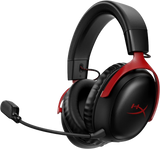 HyperX Cloud III Wireless – Gaming Headset for PC, PS5, PS4, up to 120-hour Battery, 2.4GHz Wireless, DTS Spatial Audio, 53mm Angled Drivers, Memory Foam, Durable Frame, 10mm Microphone, Black/Red
