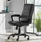 Mainstays Leather Mid-Back Manager's Office Chair, Black