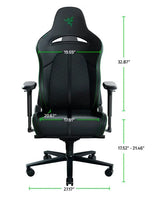 Razer - Enki Gaming Chair for All-Day Comfort - Black/Green