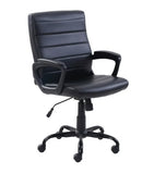 Mainstays Leather Mid-Back Manager's Office Chair, Black