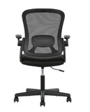 Mainstays Ergonomic Mesh Back Office Chair with Flip up arms, Black Fabric, 275lb