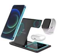 Wireless 3 n 1 Foldable Charger 15W Fast Charging Stand Desktop Charging Station For iPhone to Smart Watch