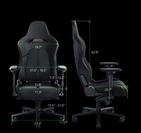 Razer - Enki Gaming Chair for All-Day Comfort - Black/Green