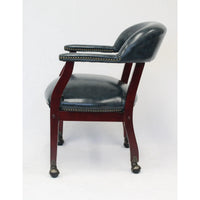 Boss Captain’s guest, accent or dining chair in Black Caressoft Vinyl W/Casters