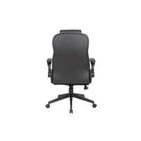 Boss Office Products High Back Flip Arm Vinyl Executive Chair in Black