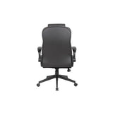 Boss Office Products High Back Flip Arm Vinyl Executive Chair in Black