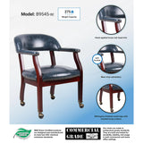 Boss Captain’s guest, accent or dining chair in Black Caressoft Vinyl W/Casters