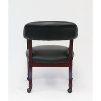 Boss Captain’s guest, accent or dining chair in Black Caressoft Vinyl W/Casters