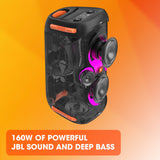 JBL Partybox 110 - Portable party speaker with 160W powerful sound, built-in lights and splashproof design - Black