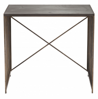 Zemo Desk Gray & Antique Gold