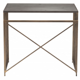 Zemo Desk Gray & Antique Gold